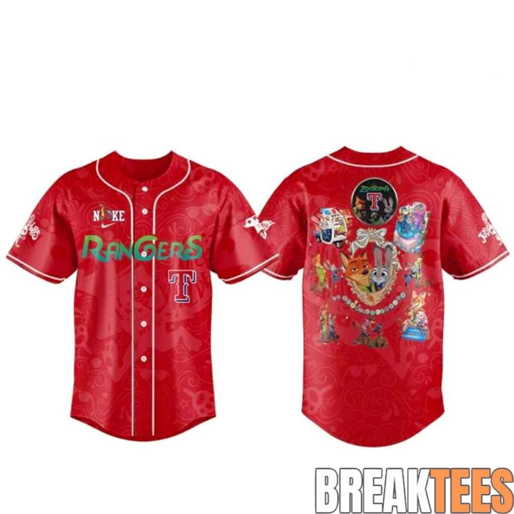 Texas Rangers Zootopia 10th Anniversary Baseball Jersey