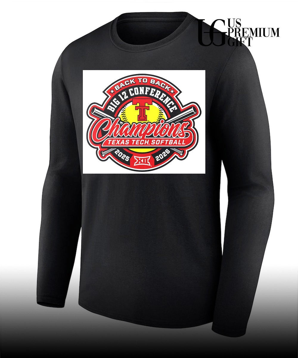 Texas Tech Red Raiders Softball back to back Big 12 Conference Regular Season Champions logo shirt