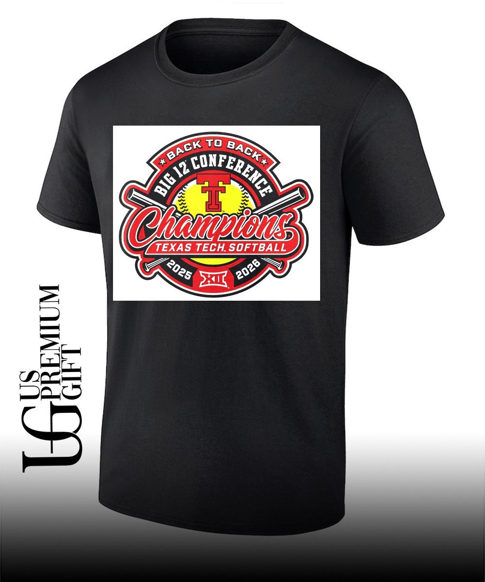 Texas Tech Red Raiders Softball back to back Big 12 Conference Regular Season Champions logo shirt