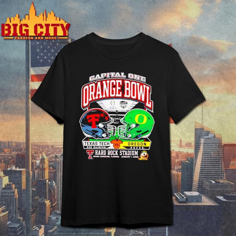Texas Tech vs Oregon 2025 Orange Bowl Dueling Helmets shirt