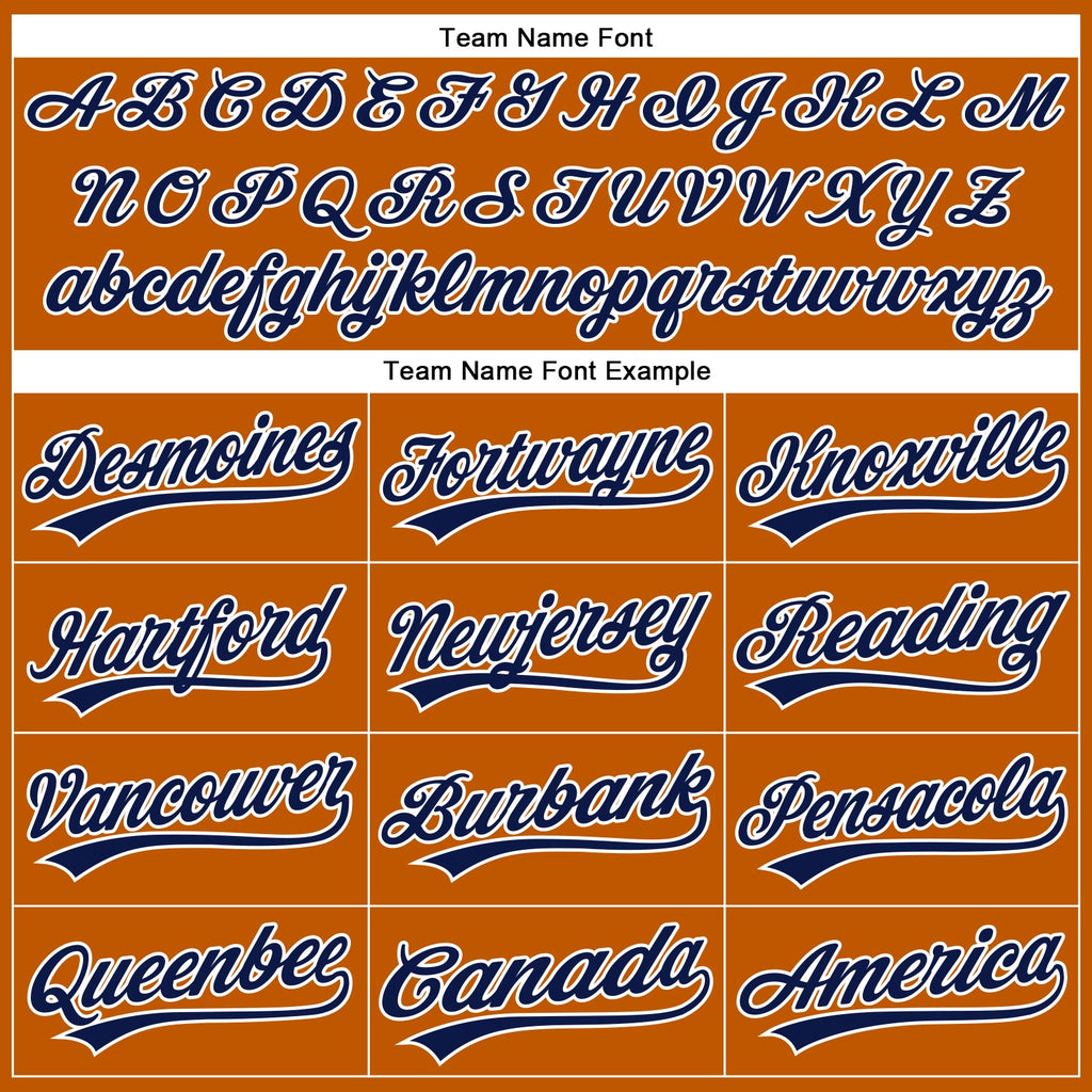 Custom Texas Orange Navy-White Authentic Baseball Jersey
