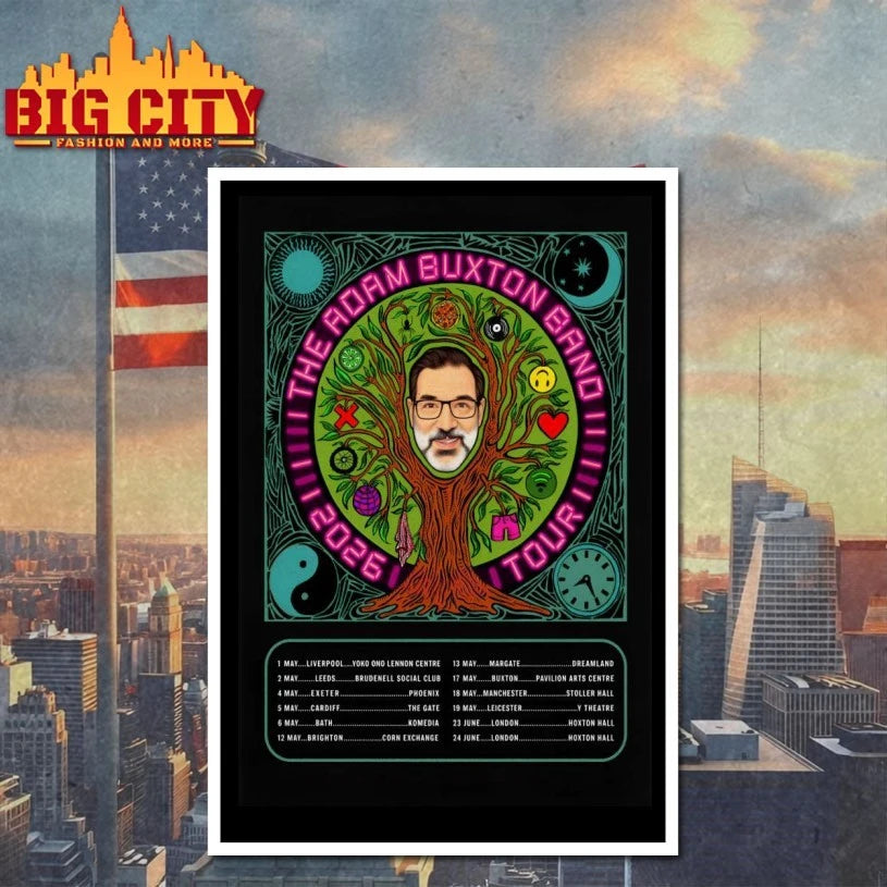 The Adam Buxton Band Tour Spring 2026 Poster shirt