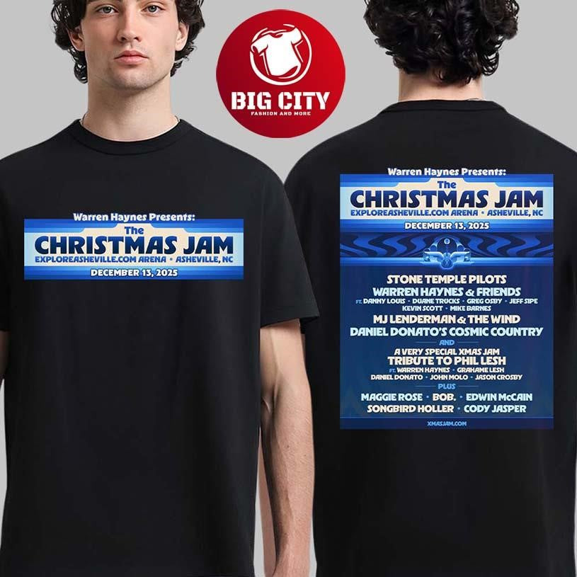 The Christmas Jam 2025 Full Lineup Poster In Asheville North Carolina At Exploreasheville.com Arena On December 13 2025 Two Sided Shirt