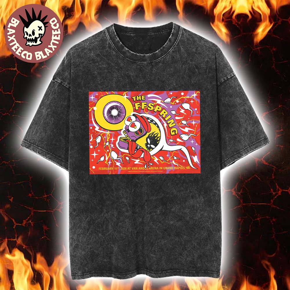 The Offspring Grand Rapids Michigan 2026 Tonight Show Poster At Van Andel Arena On February 11 2026 Skull Sperm Art Washed Tee