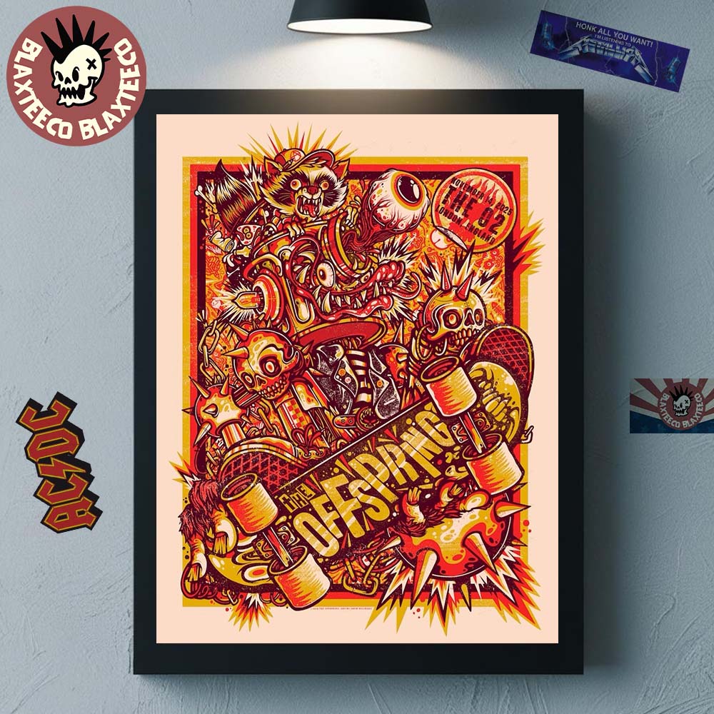 The Offspring London UK 2025 Concert Poster At The O2 On November 14 2025 Home Decor Poster Canvas