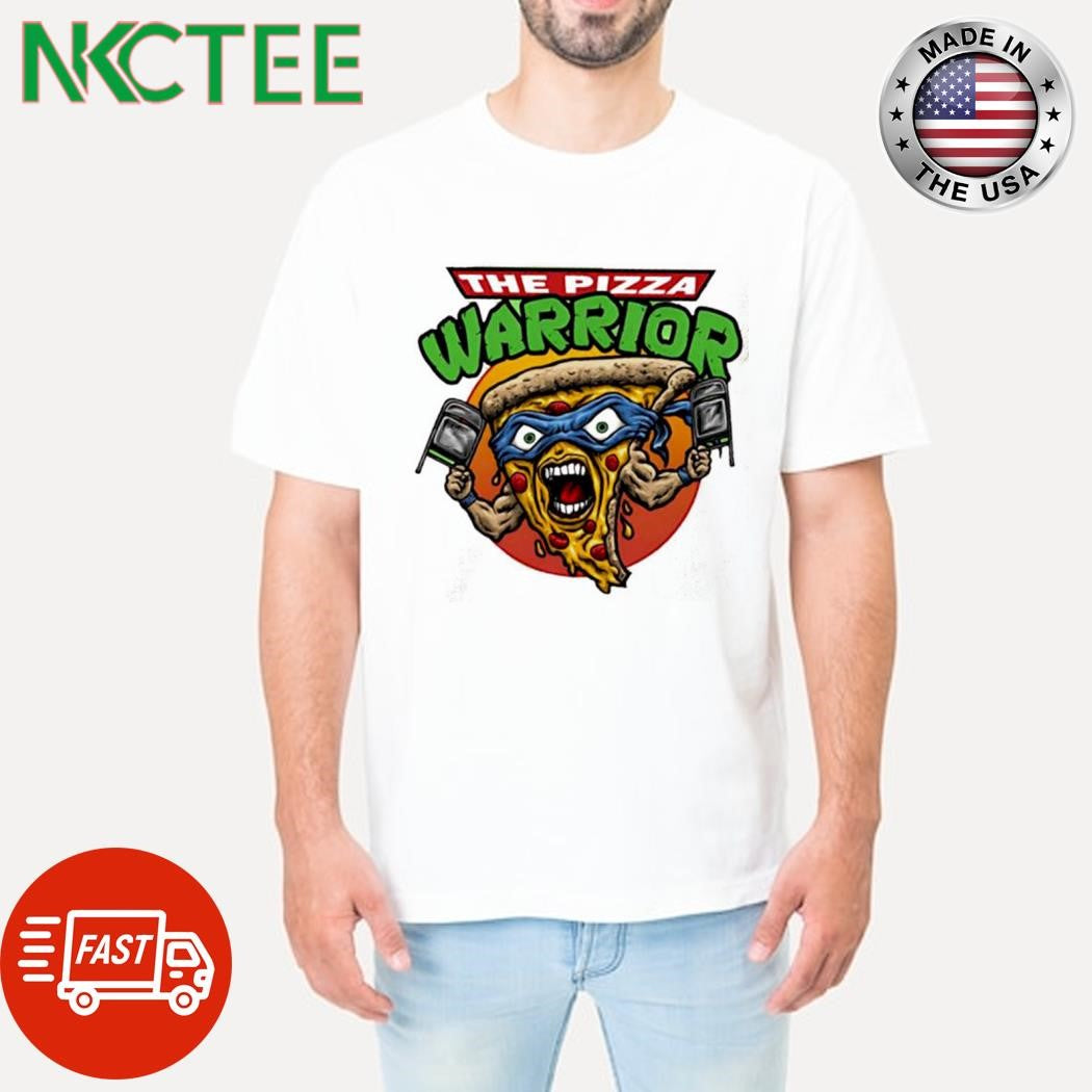 The Pizza Warrior gym angry cartoon shirt