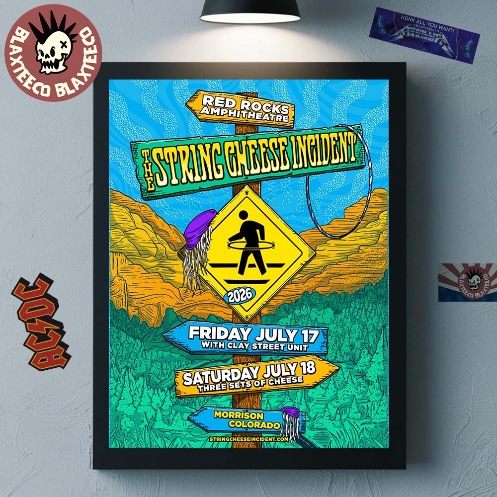 The String Cheese Incident Live At Red Rocks Amphitheatre 2026 Poster In Morrison Colorado From July 17 To 18 2026 Home Decor Poster Canvas