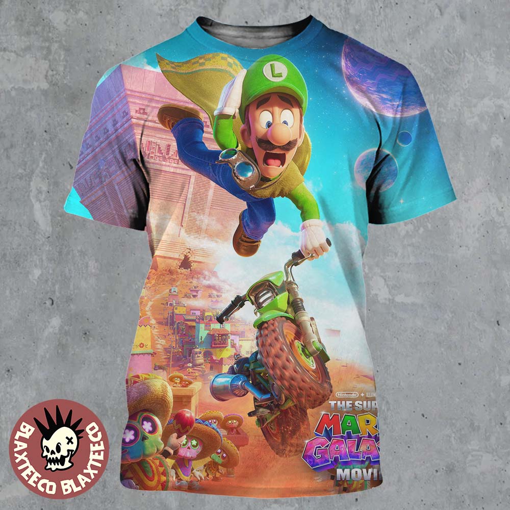 The Super Mario Galaxy Movie Luigi Character Poster In Theaters On April 1 2026 All Over Print Shirt