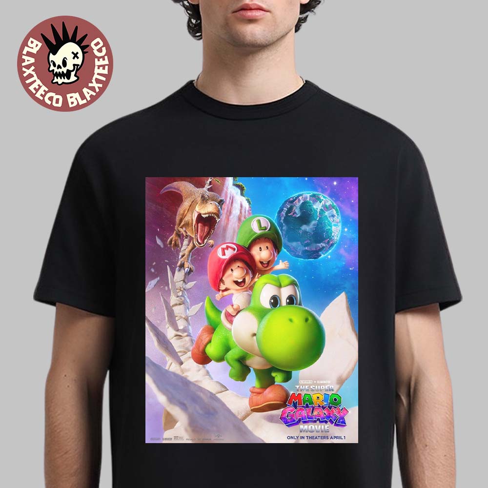 The Super Mario Galaxy Movie Yoshi Character Poster In Theaters On April 1 2026 T-Shirt