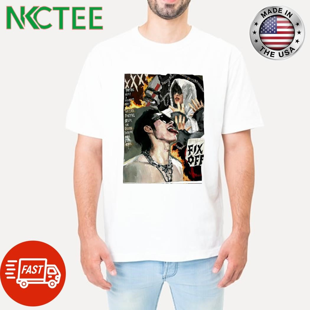 They’re stuck in drama they’re fake but viral fix off paint ATEEZ shirt