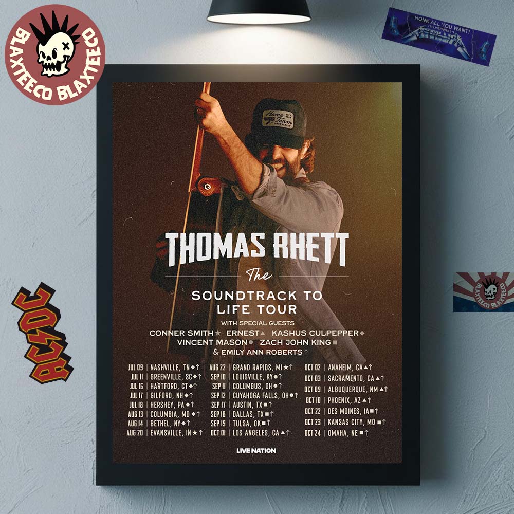 Thomas Rhett Akins The Soundtrack To Life Tour North America 2026 City Dates Home Decor Poster Canvas