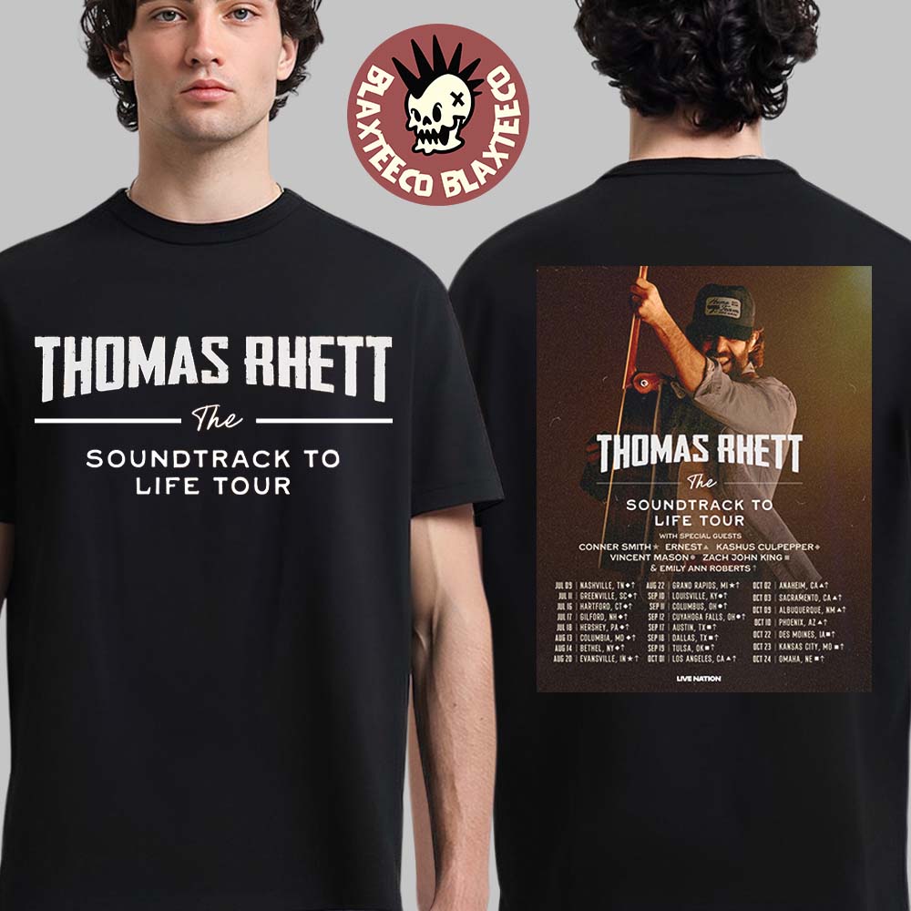 Thomas Rhett Akins The Soundtrack To Life Tour North America 2026 City Dates Two Sided T-Shirt