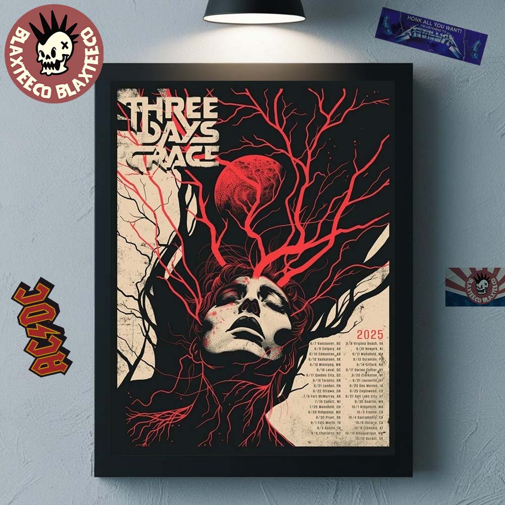 Three Days Grace Alienation 2025 Tour Poster Canvas For Home Decor