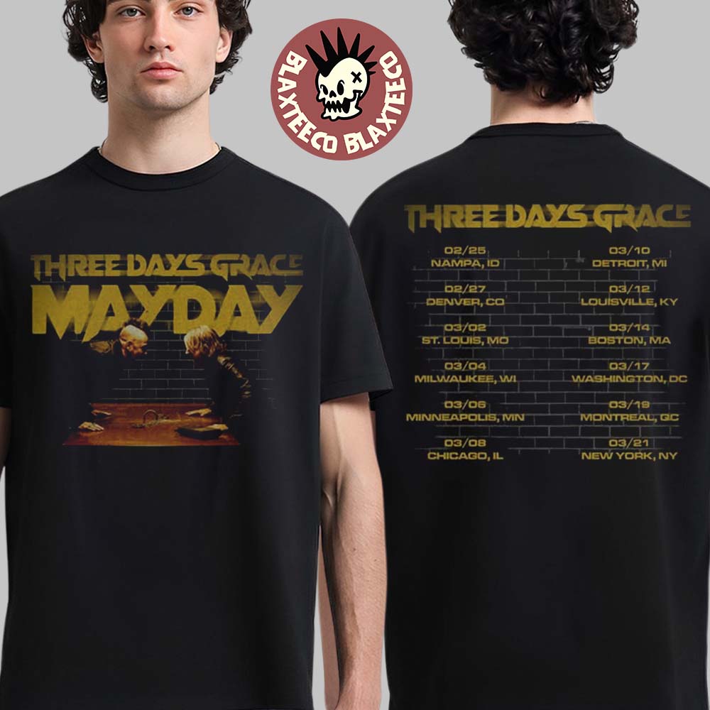 Three Days Grace Alienation 2026 Tour Merch Mayday T-Shirt