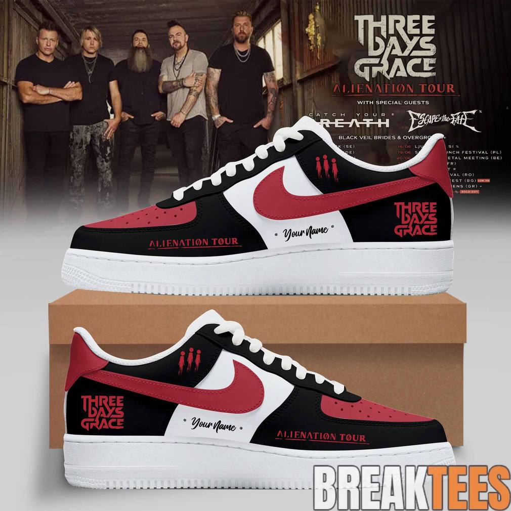 Three Days Grace Alienation Tour 2026 Custom Air Force 1 Sneaker