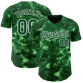 Custom Tie Dye Green-White Authentic Baseball Jersey