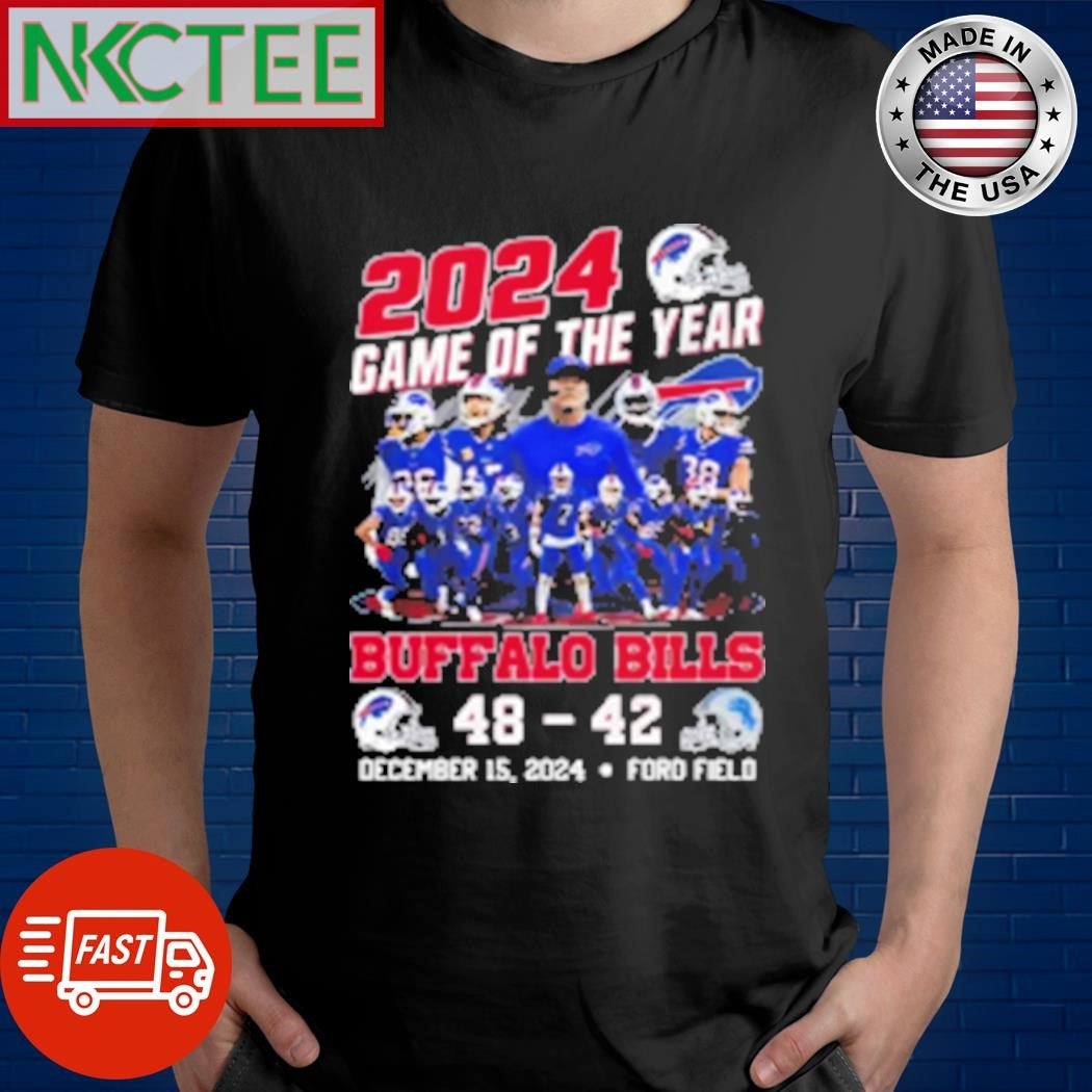 Top 2024 Game Of The Year Bills 48 42 Lions Shirt