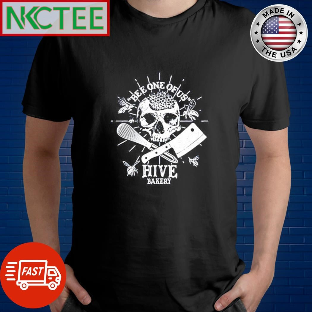 Top Bee One Of Us Hive Bakery The Butcher skull horror shirt