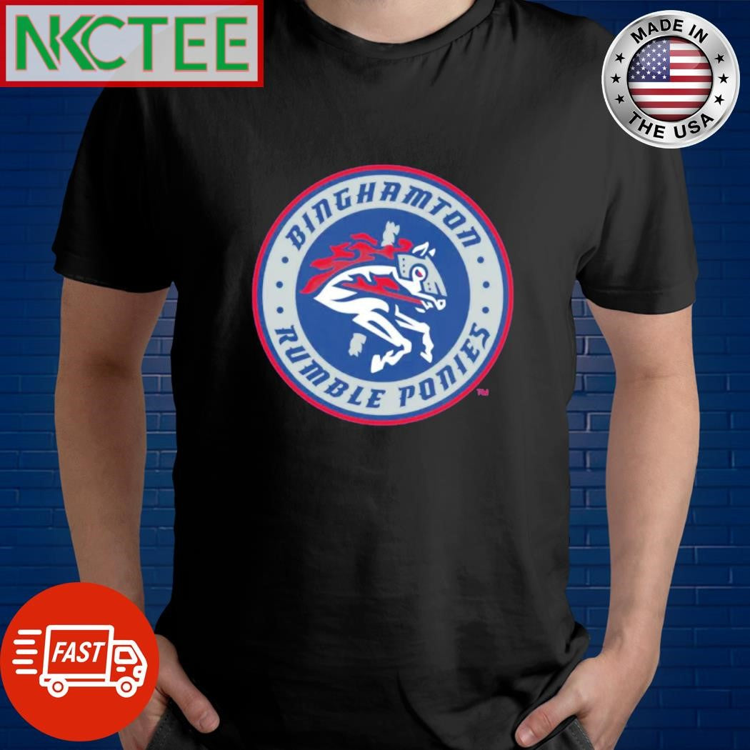 Top Binghamton Rumble Ponies BNG logo circle shirt