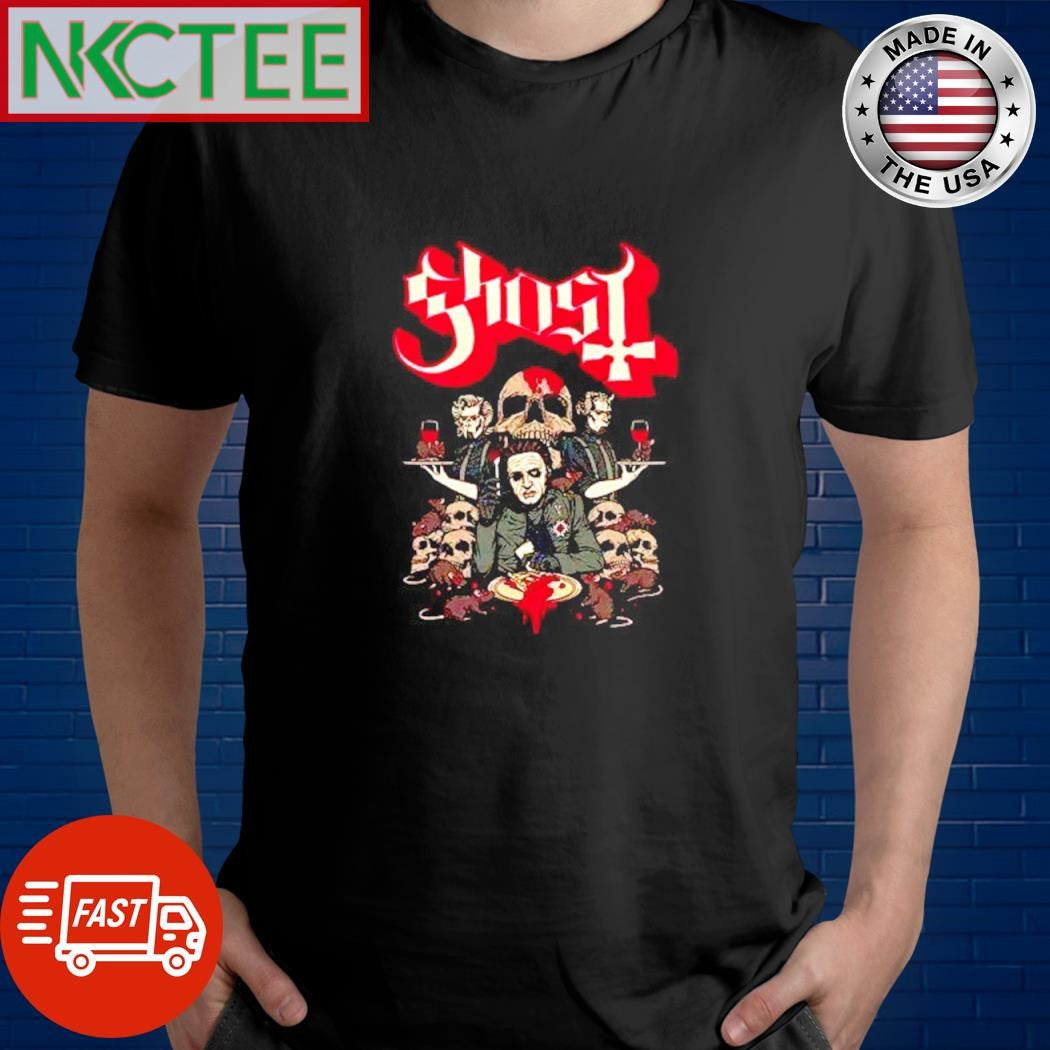 Top Ghost band skulls blood shirt