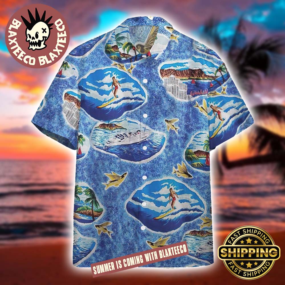 Gun Honolulu Goose Blue Hawaiian Shirt