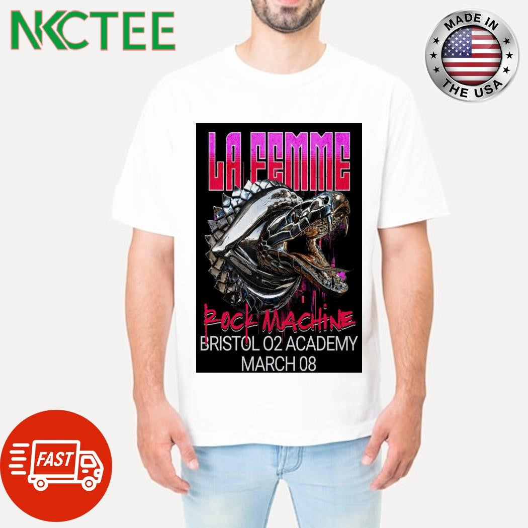 Top La Femme Rock Machine Bristol 02 Academy March 08 2025 Uk Poster Shirt