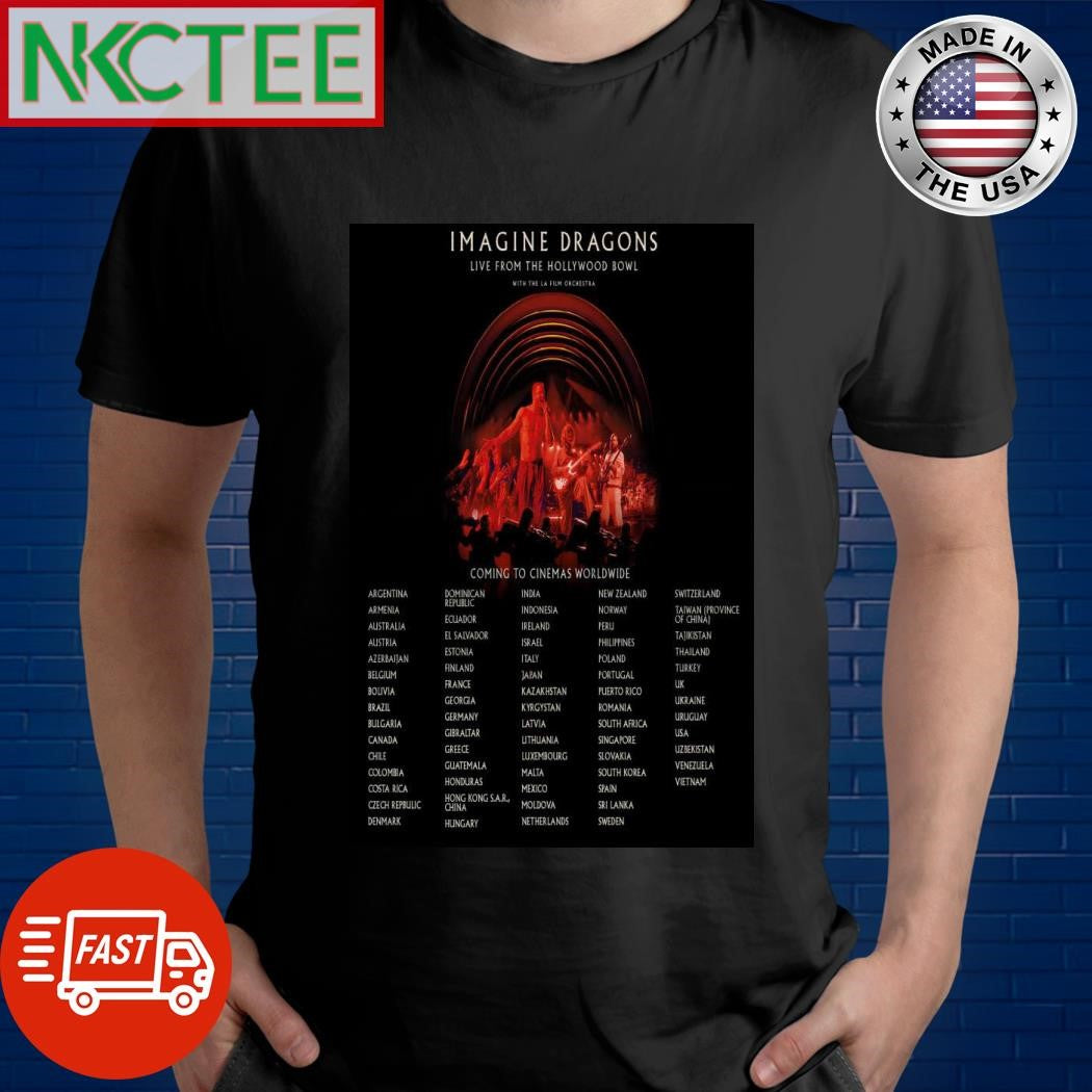 Top Live From The Hollywood Bowl Tour 2025 Imagine Dragons Poster Shirt