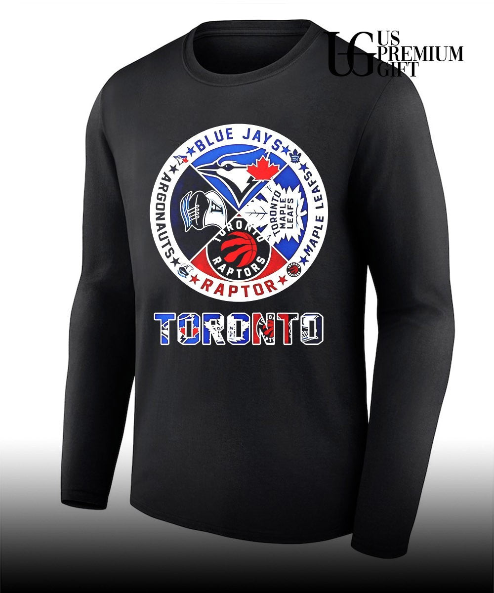Toronto sports team Toronto Blue Jays Maple Leafs Argonauts Raptors circle logo shirt
