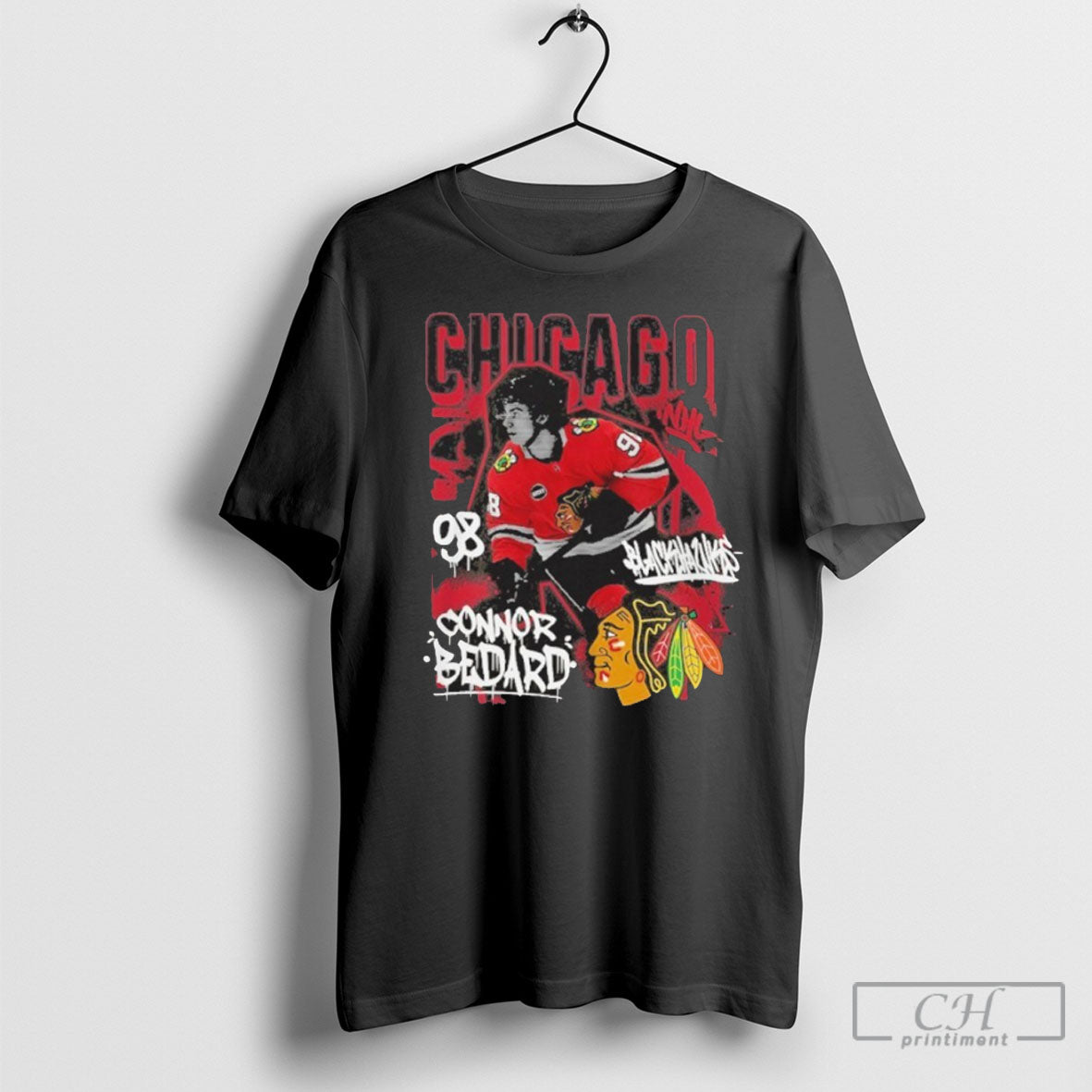 Trending Connor Bedard Chicago Blackhawks Photo Reel Graphic T