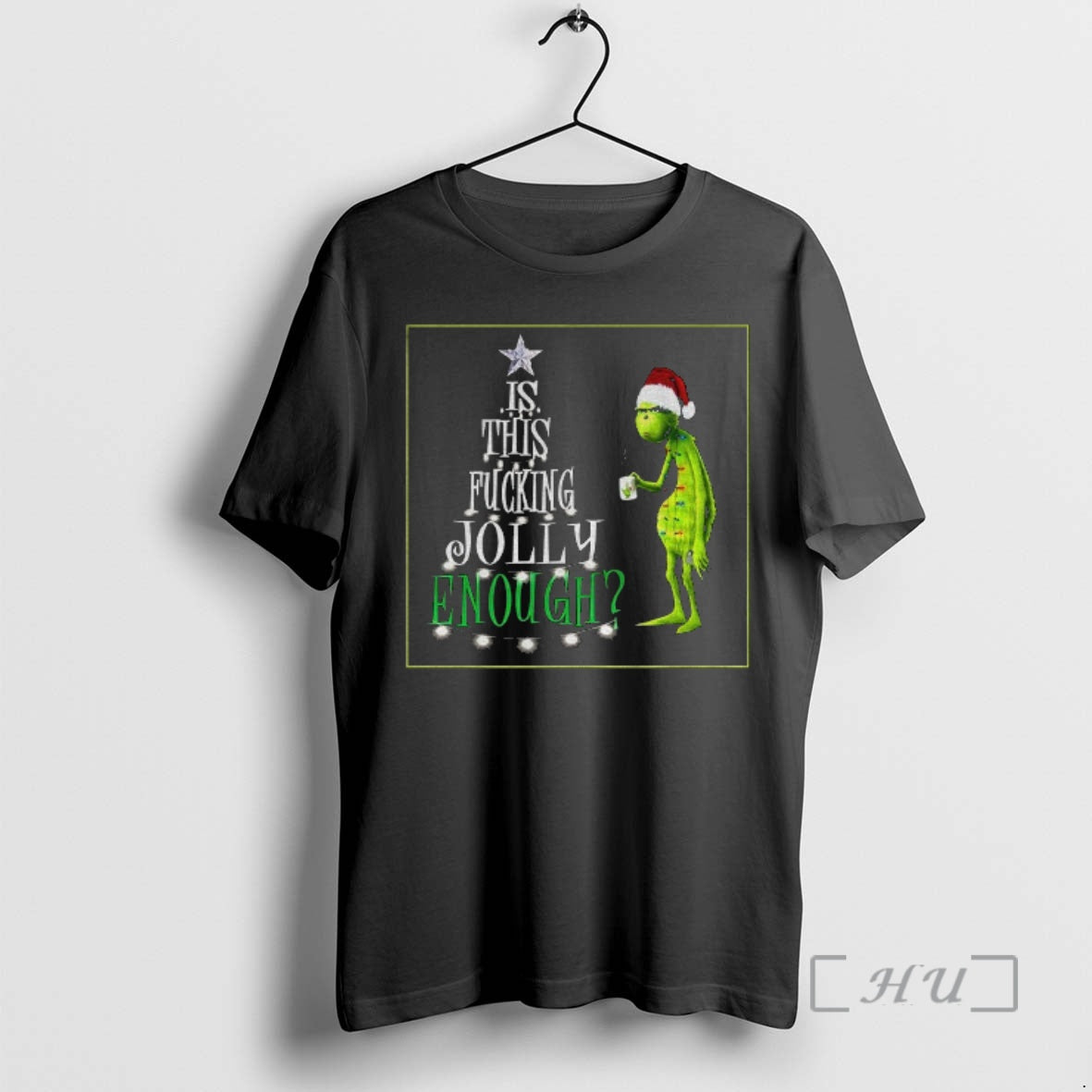 Trending Grinch Santa Hat Is This Fucking Jolly Enough Merry Christmas Premium T Shirts Sweater
