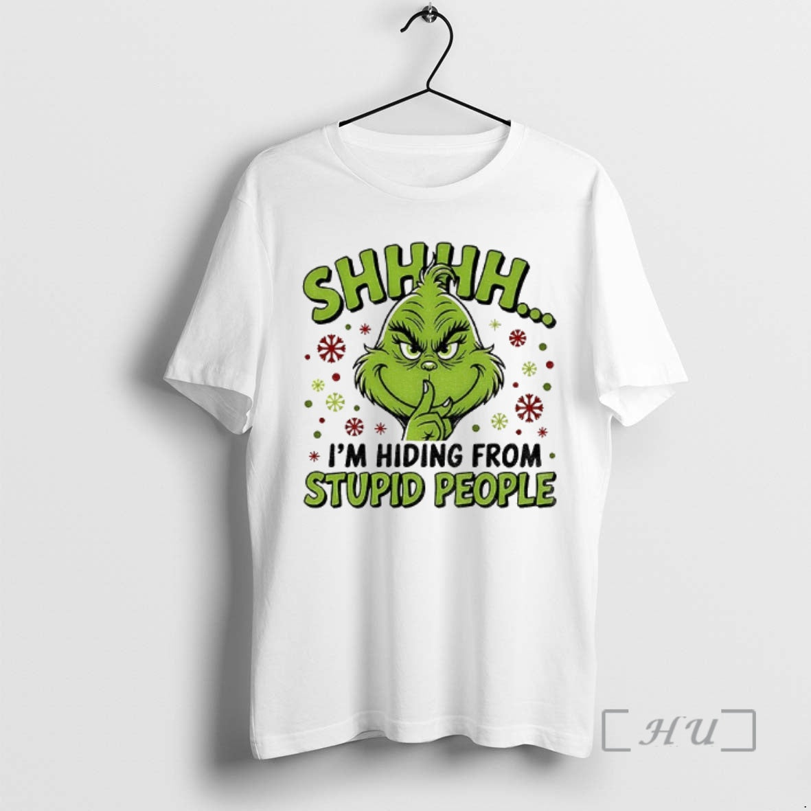 Trending Grinch Santa Shhh Im Hiding From Stupid People Merry Christmas Premium T Shirts Sweater
