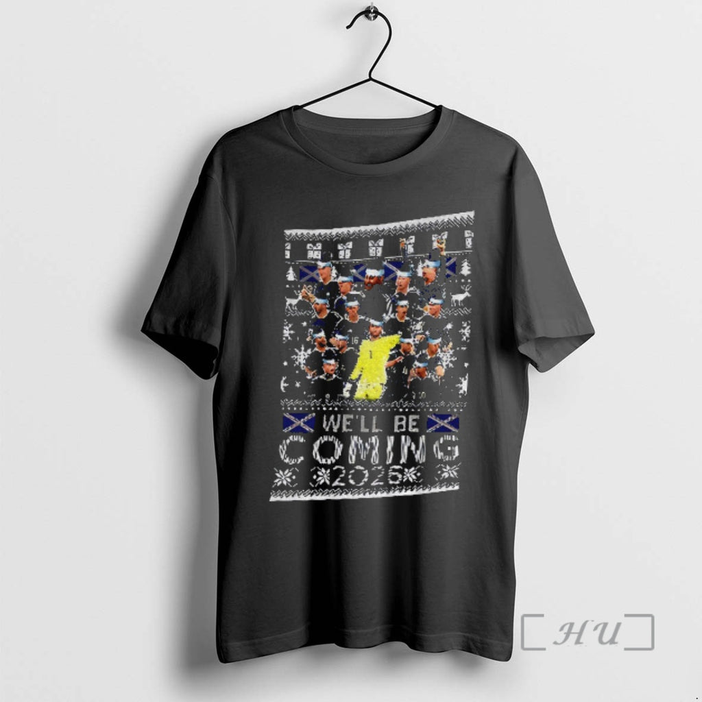 Trending Scotland Football Christmas Jumper Well Be Coming 2026 Navy World Cup 26 Scottish Premium