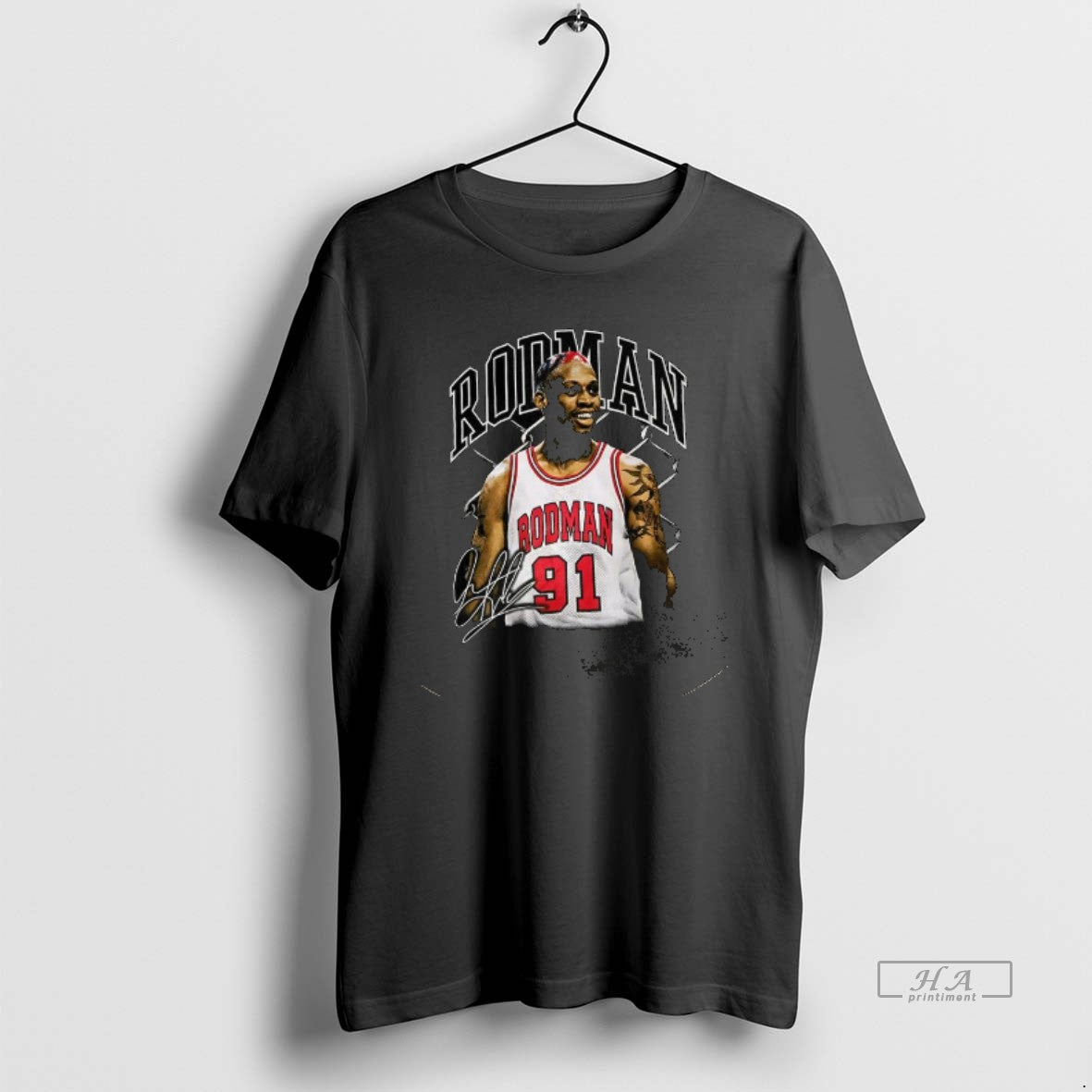 Trendy Dennis Rodman 91 The Worm Graphic Signature