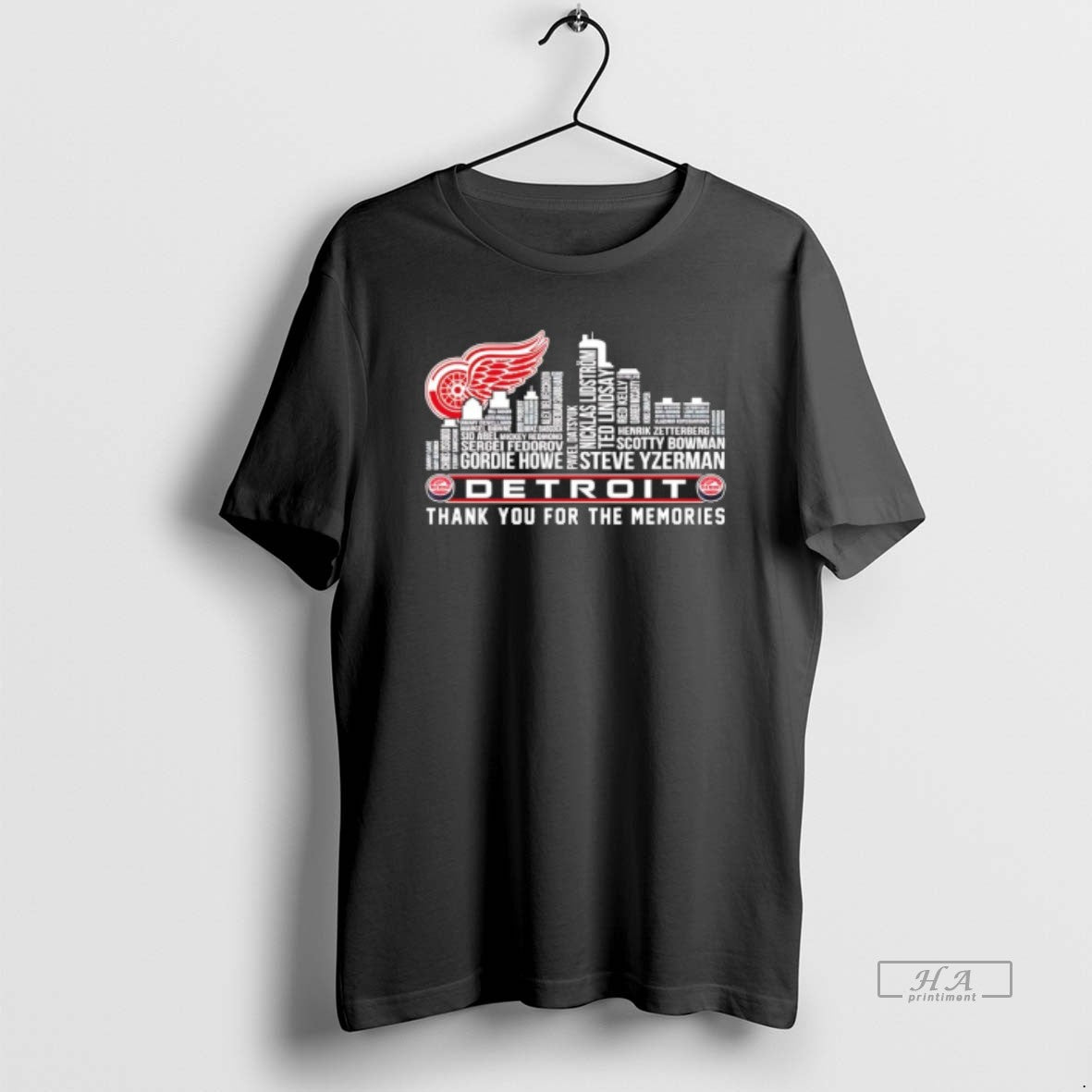 Trendy Detroit Red Wings Players Names City Skyline Thank You For The Memories