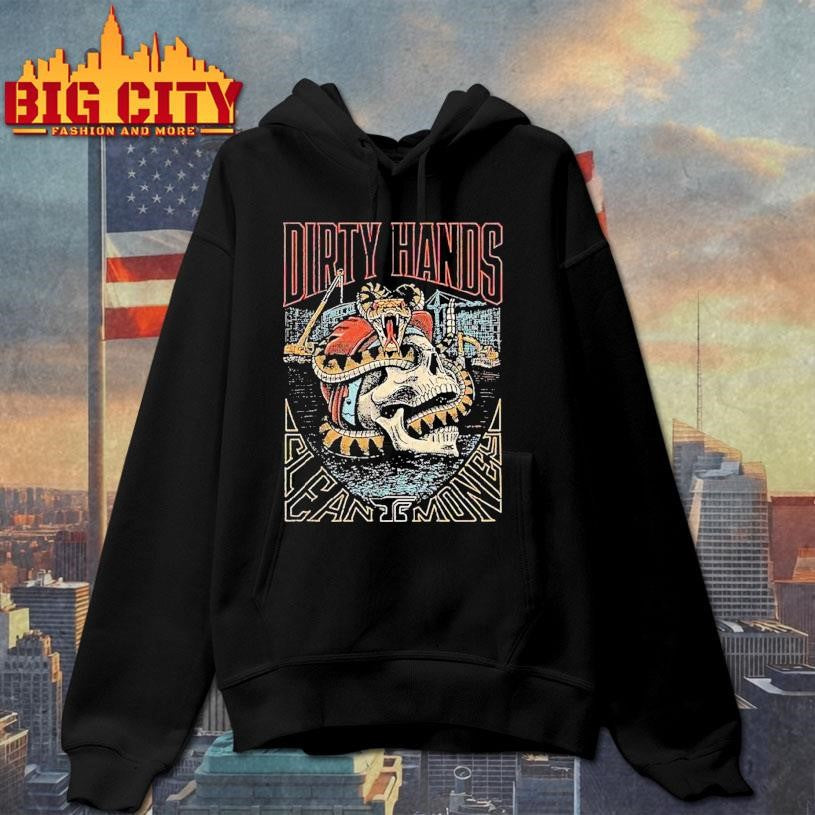 Troll Co Dirty Hands Clean Money Rattled Skull Shirt