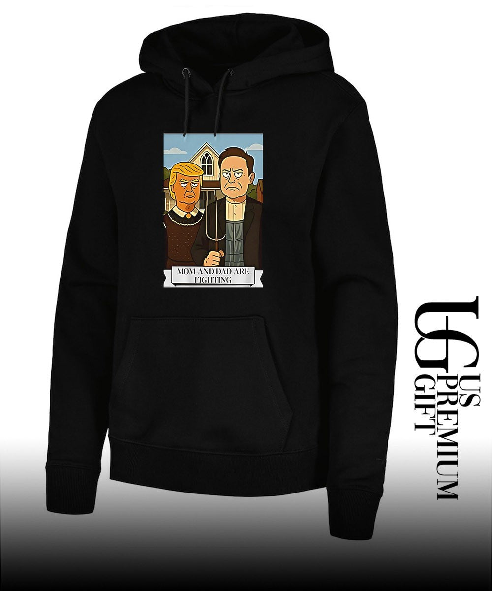 Trump and Elon Musk Mom and Dad are fighting cartoon shirt