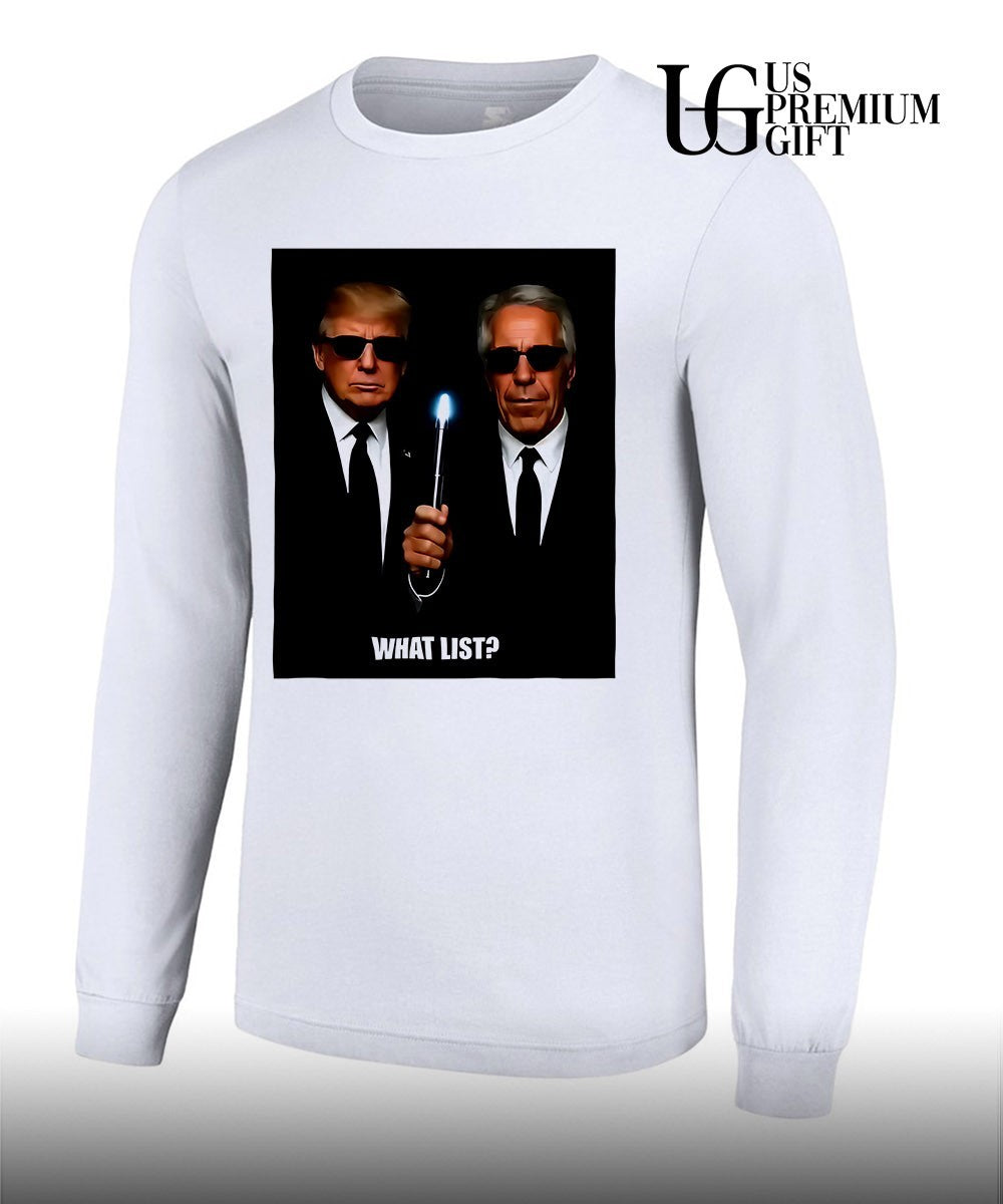 Trump and Jeffrey Epstein What List shirt