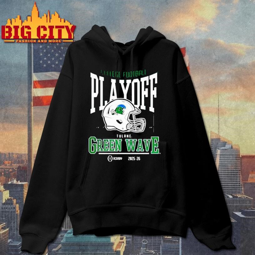 Tulane Green Wave NCAA 2025 2026 College Football Playoff curved helmet shirt