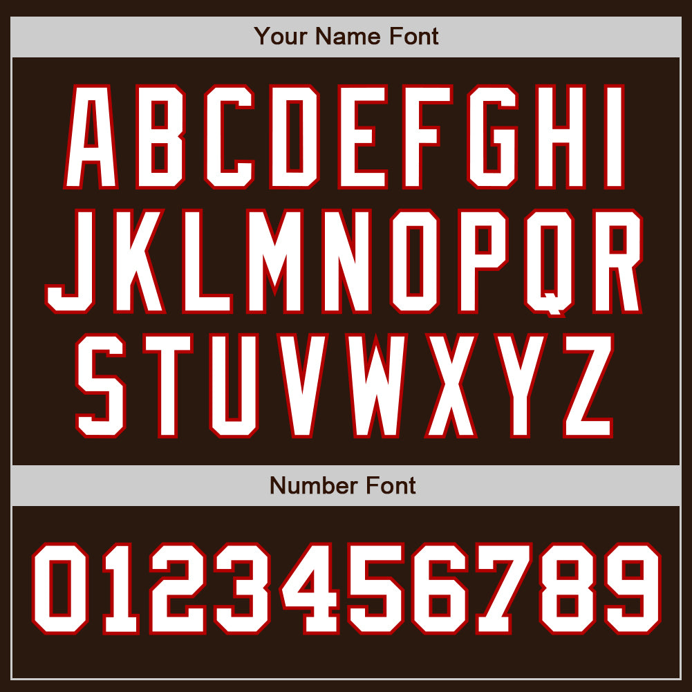 Custom Brown White-Red Authentic Two Tone Baseball Jersey