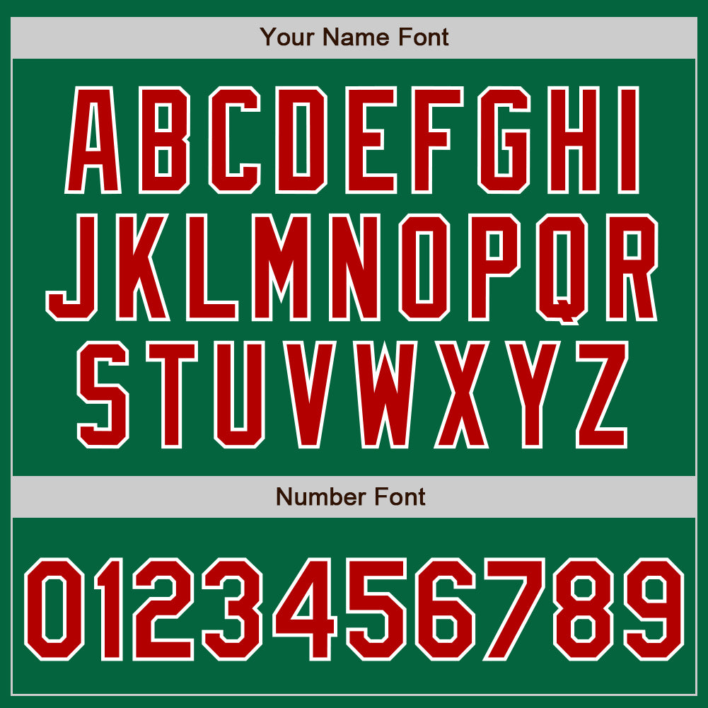 Custom Kelly Green Red-White Authentic Two Tone Baseball Jersey