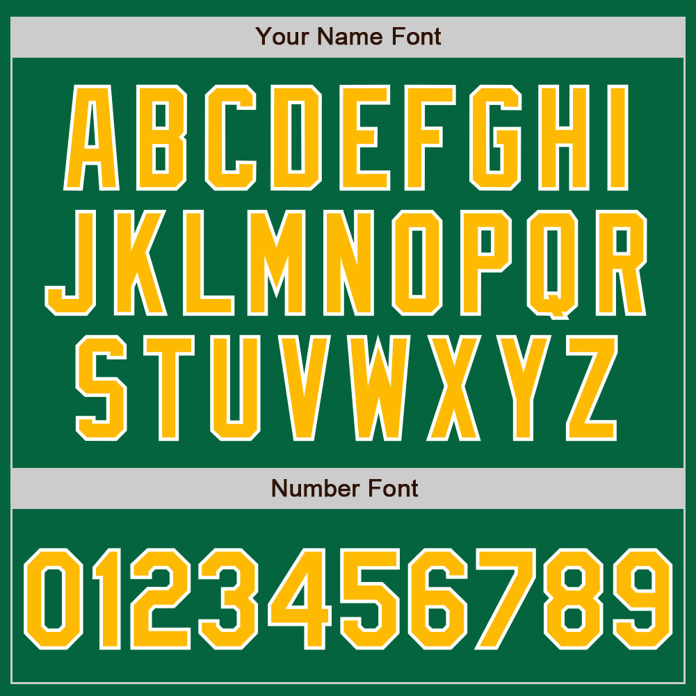 Custom Kelly Green Gold-White Authentic Two Tone Baseball Jersey