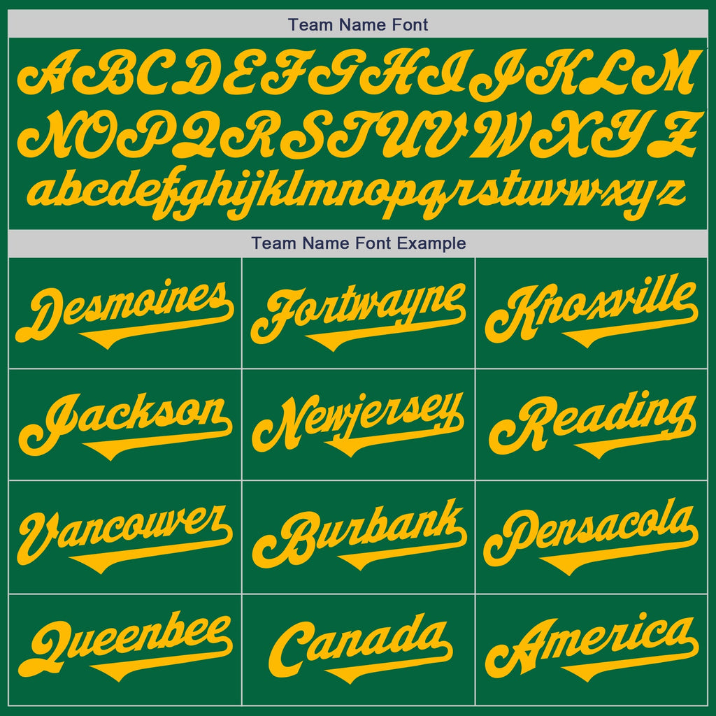 Custom Kelly Green Gold Authentic Two Tone Baseball Jersey