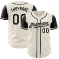 Custom Cream Black Authentic Two Tone Baseball Jersey
