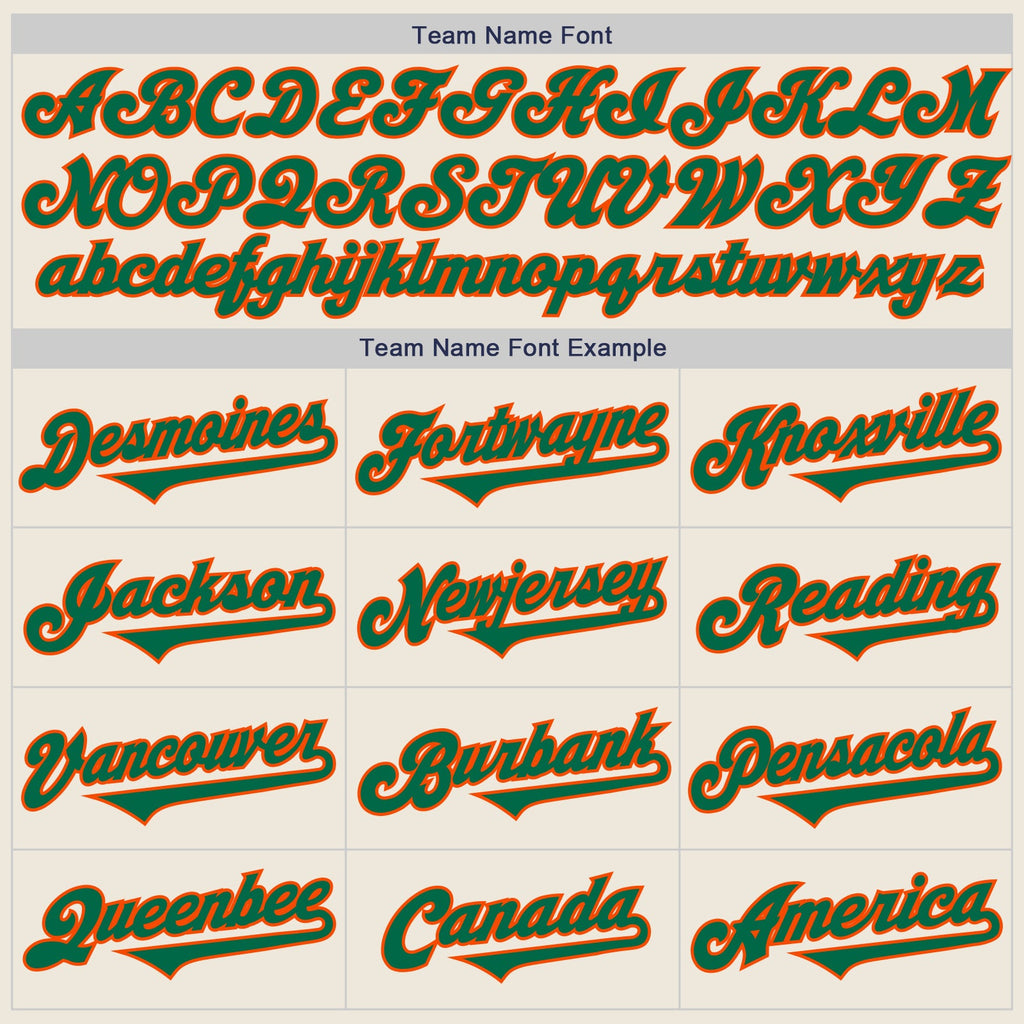 Custom Cream Kelly Green-Orange Authentic Two Tone Baseball Jersey