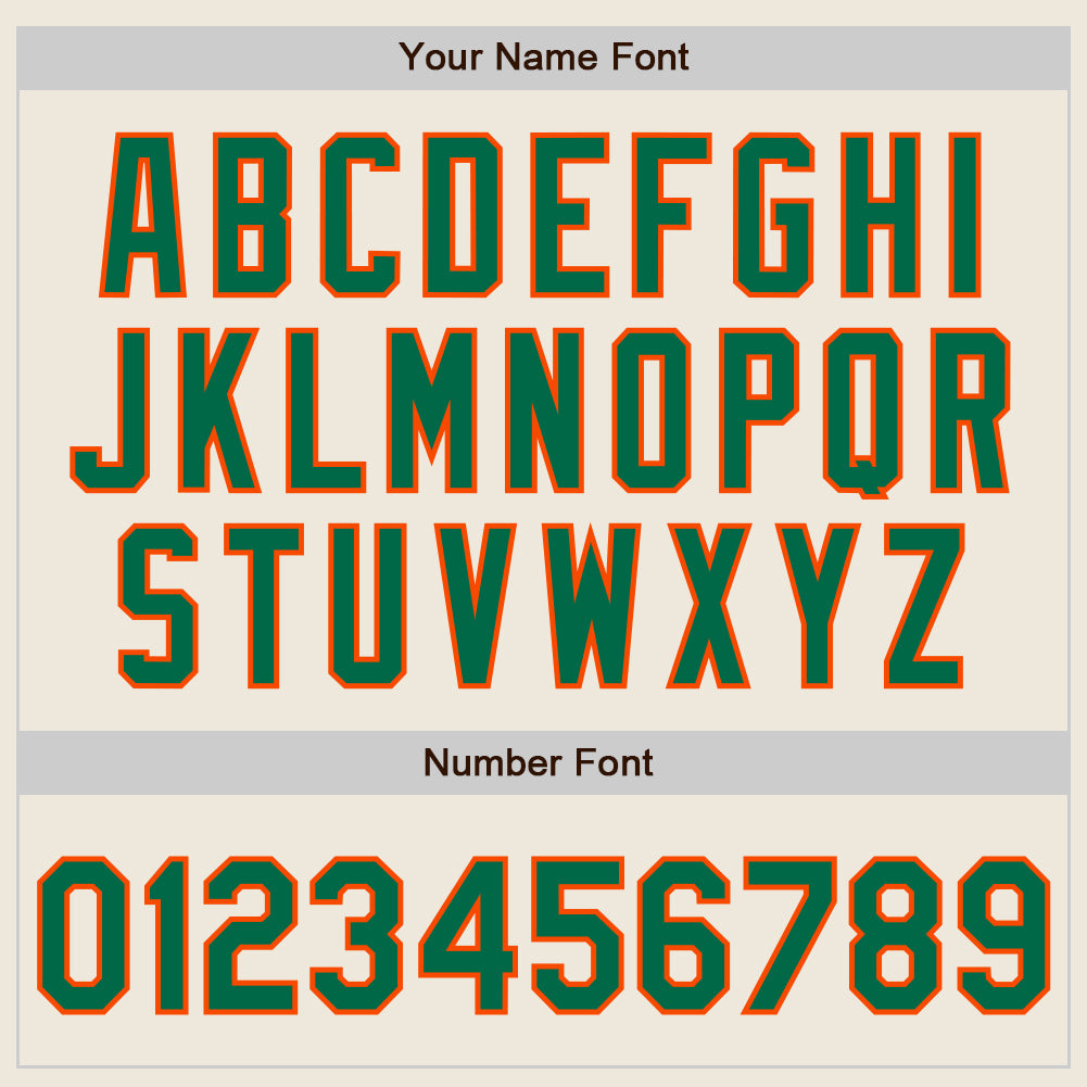 Custom Cream Kelly Green-Orange Authentic Two Tone Baseball Jersey