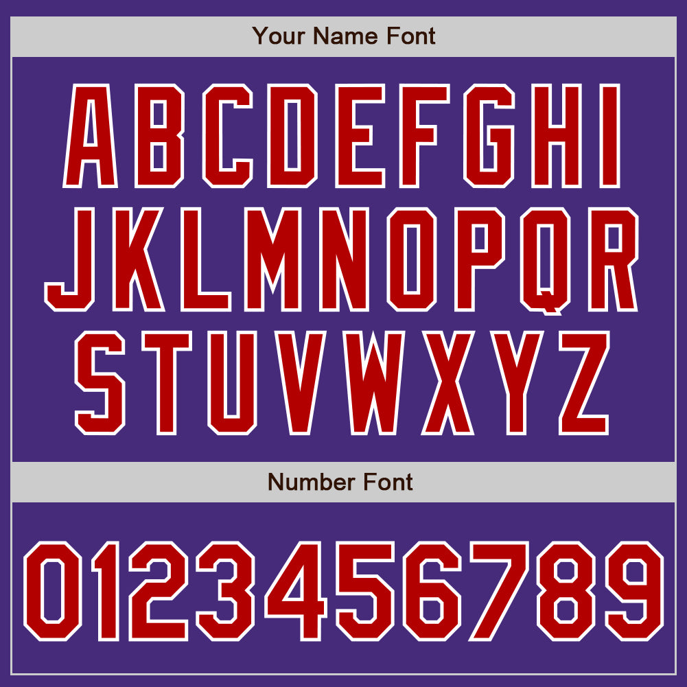 Custom Purple Red-White Authentic Two Tone Baseball Jersey