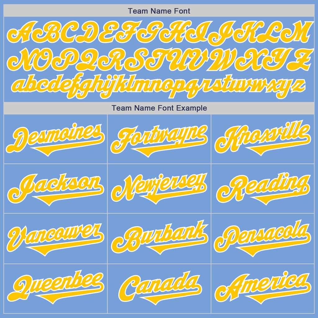 Custom Light Blue Yellow-White Authentic Two Tone Baseball Jersey
