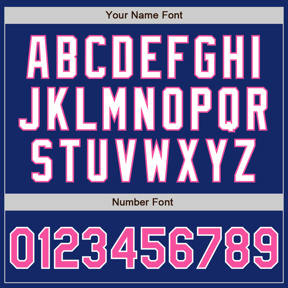 Custom Royal Pink-White Authentic Two Tone Baseball Jersey