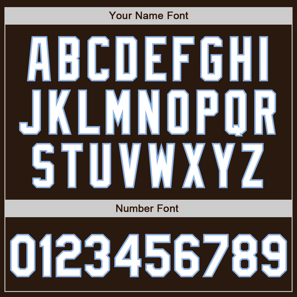 Custom Brown White-Light Blue Authentic Two Tone Baseball Jersey