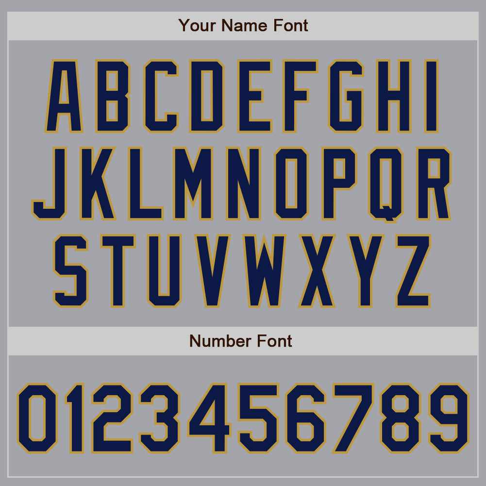 Custom Gray Navy-Old Gold Authentic Two Tone Baseball Jersey